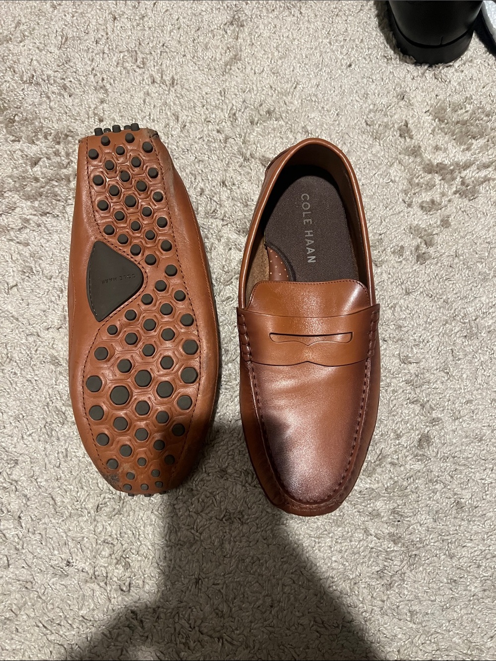 Cole Haan Men's Cognac Leather Penny Loafers